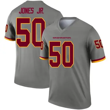 Men's Andre Jones Jr. Washington Commanders Legend Gray Inverted Jersey