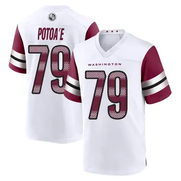 Men's Benning Potoa'e Washington Commanders Game White Jersey