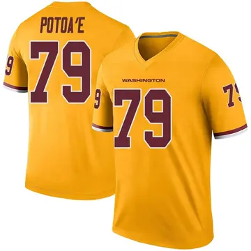 Men's Benning Potoa'e Washington Commanders Legend Gold Color Rush Jersey