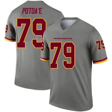 Men's Benning Potoa'e Washington Commanders Legend Gray Inverted Jersey