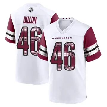 Men's Brandon Dillon Washington Commanders Game White Jersey