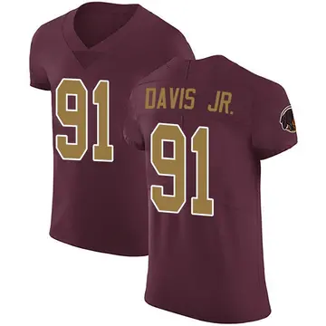 Men's Carl Davis Jr. Washington Commanders Elite Burgundy Alternate Vapor Untouchable Jersey