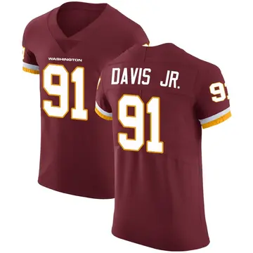 Men's Carl Davis Jr. Washington Commanders Elite Burgundy Team Color Vapor Untouchable Jersey