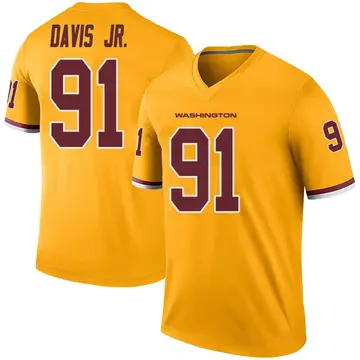 Men's Carl Davis Jr. Washington Commanders Legend Gold Color Rush Jersey