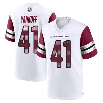 Men's Colson Yankoff Washington Commanders Game White Jersey