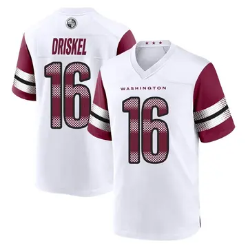 Men's Jeff Driskel Washington Commanders Game White Jersey