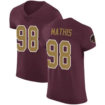 Men's Phidarian Mathis Washington Commanders Elite Burgundy Alternate Vapor Untouchable Jersey