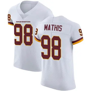 Men's Phidarian Mathis Washington Commanders Elite White Vapor Untouchable Jersey