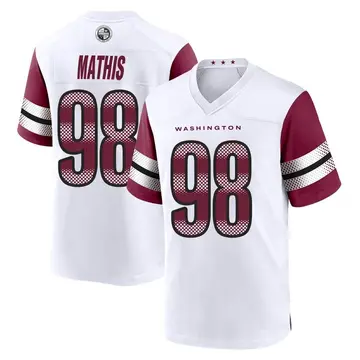 Men's Phidarian Mathis Washington Commanders Game White Jersey