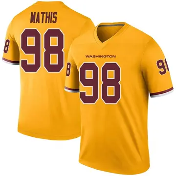 Men's Phidarian Mathis Washington Commanders Legend Gold Color Rush Jersey