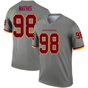 Men's Phidarian Mathis Washington Commanders Legend Gray Inverted Jersey