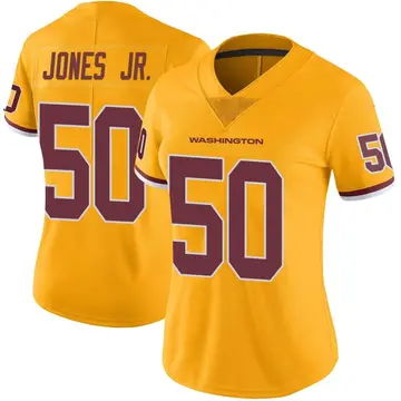 Women's Andre Jones Jr. Washington Commanders Limited Gold Color Rush Jersey