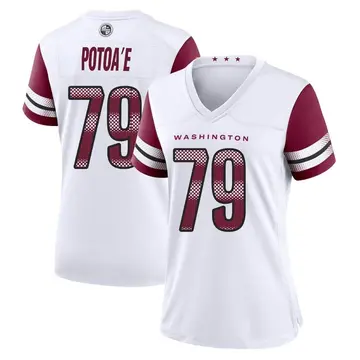 Women's Benning Potoa'e Washington Commanders Game White Jersey