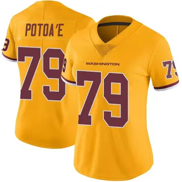 Women's Benning Potoa'e Washington Commanders Limited Gold Color Rush Jersey