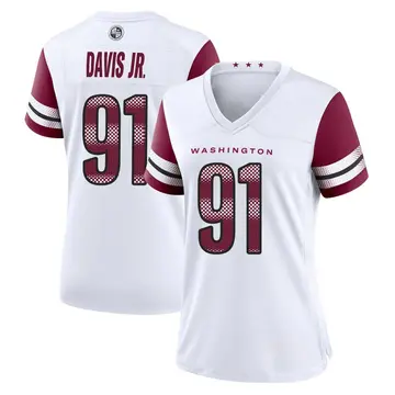 Women's Carl Davis Jr. Washington Commanders Game White Jersey