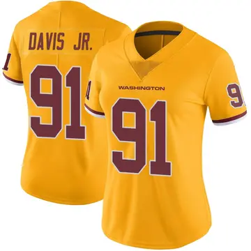 Women's Carl Davis Jr. Washington Commanders Limited Gold Color Rush Jersey