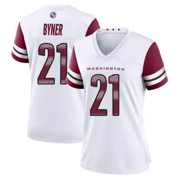 Women's Earnest Byner Washington Commanders Game White Jersey