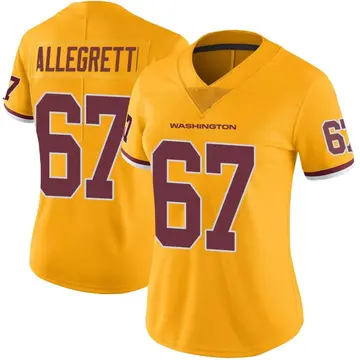 Women's Nick Allegretti Washington Commanders Limited Gold Color Rush Jersey