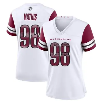 Women's Phidarian Mathis Washington Commanders Game White Jersey