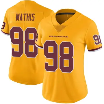 Women's Phidarian Mathis Washington Commanders Limited Gold Color Rush Jersey