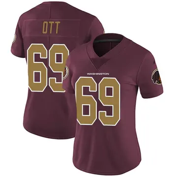 Women's Tyler Ott Washington Commanders Limited Burgundy Alternate Vapor Untouchable Jersey