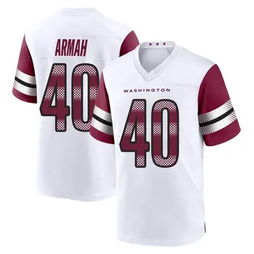 Youth Alex Armah Washington Commanders Game White Jersey