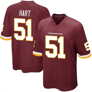 Youth Bobby Hart Washington Commanders Game Burgundy Team Color Jersey