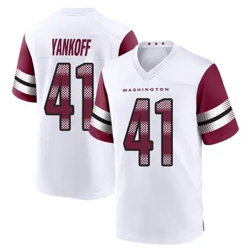 Youth Colson Yankoff Washington Commanders Game White Jersey