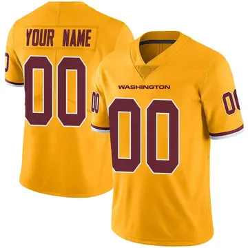 Youth Custom Washington Commanders Limited Gold Color Rush Jersey