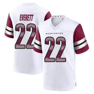 Youth Deshazor Everett Washington Commanders Game White Jersey